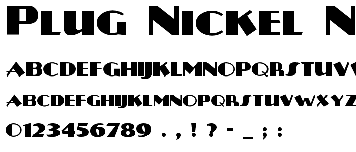 Plug Nickel NF font
